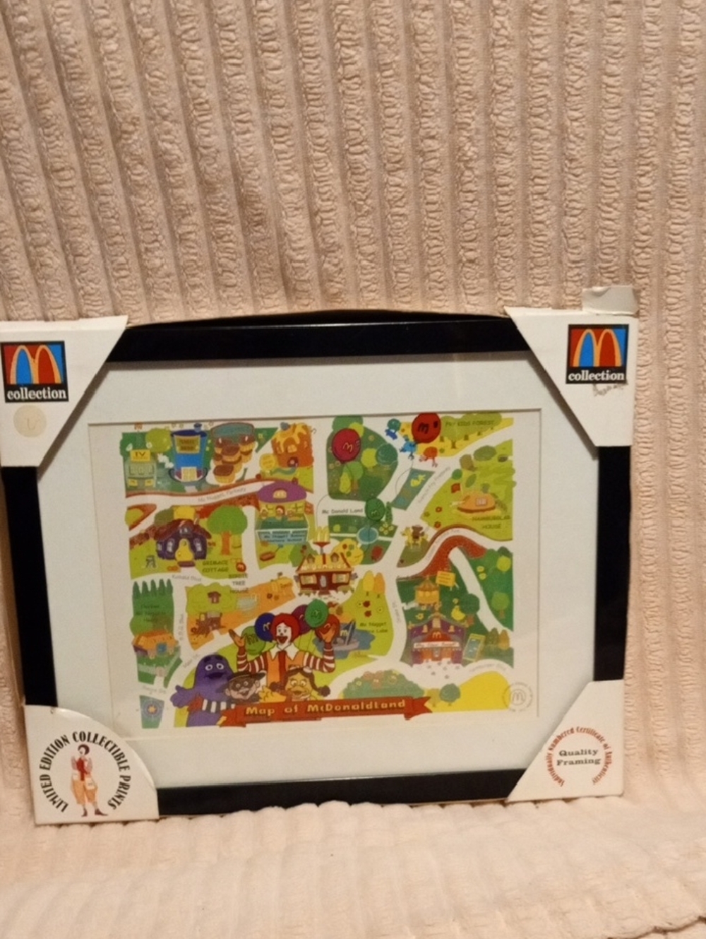McDonald's Colorful Framed Map Artwork - Yellow, Red, Green